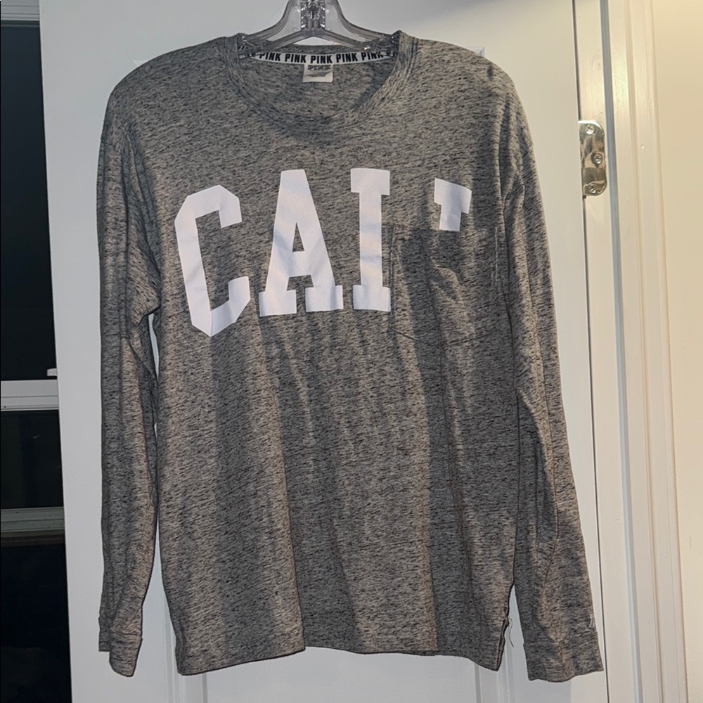 Pink Long Sleeve Gray CA Graphic Tee